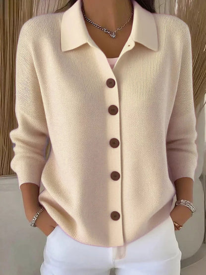 Full Size Collared Button-Down Knit Cardigan Plus Size
