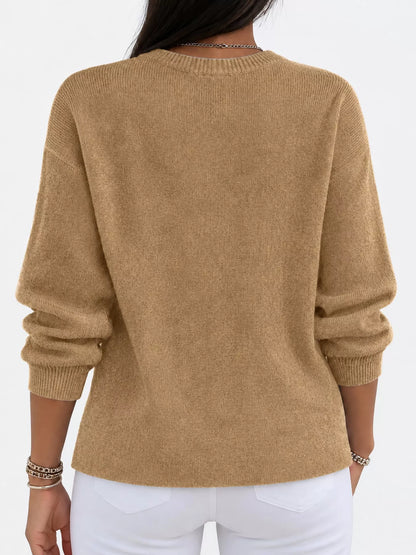 Full Size Classic Crew Neck Sweater Plus Size
