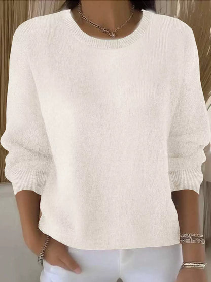 Full Size Classic Crew Neck Sweater Plus Size