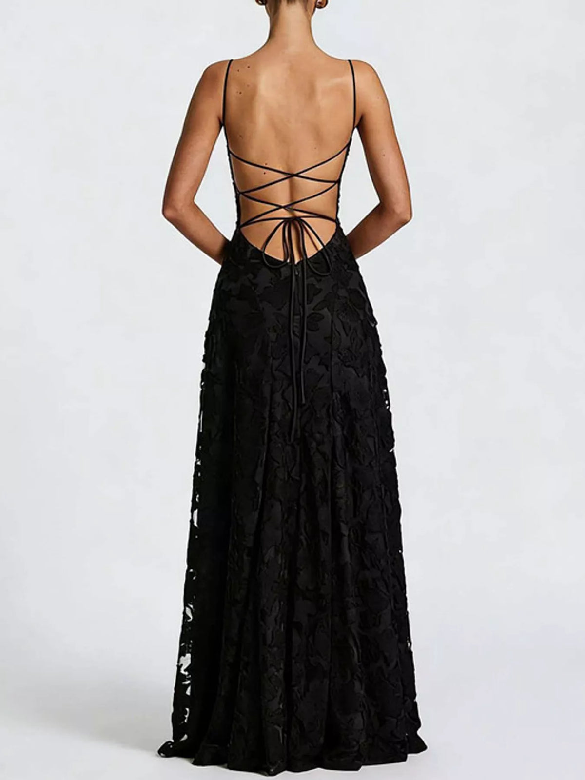 Backless Lace Maxi Dress