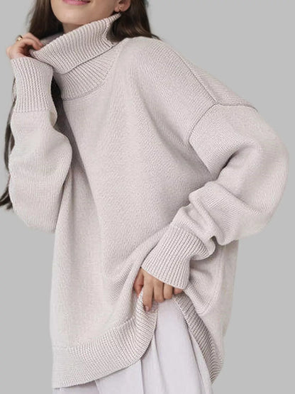 Turtleneck Dropped Shoulder Sweater