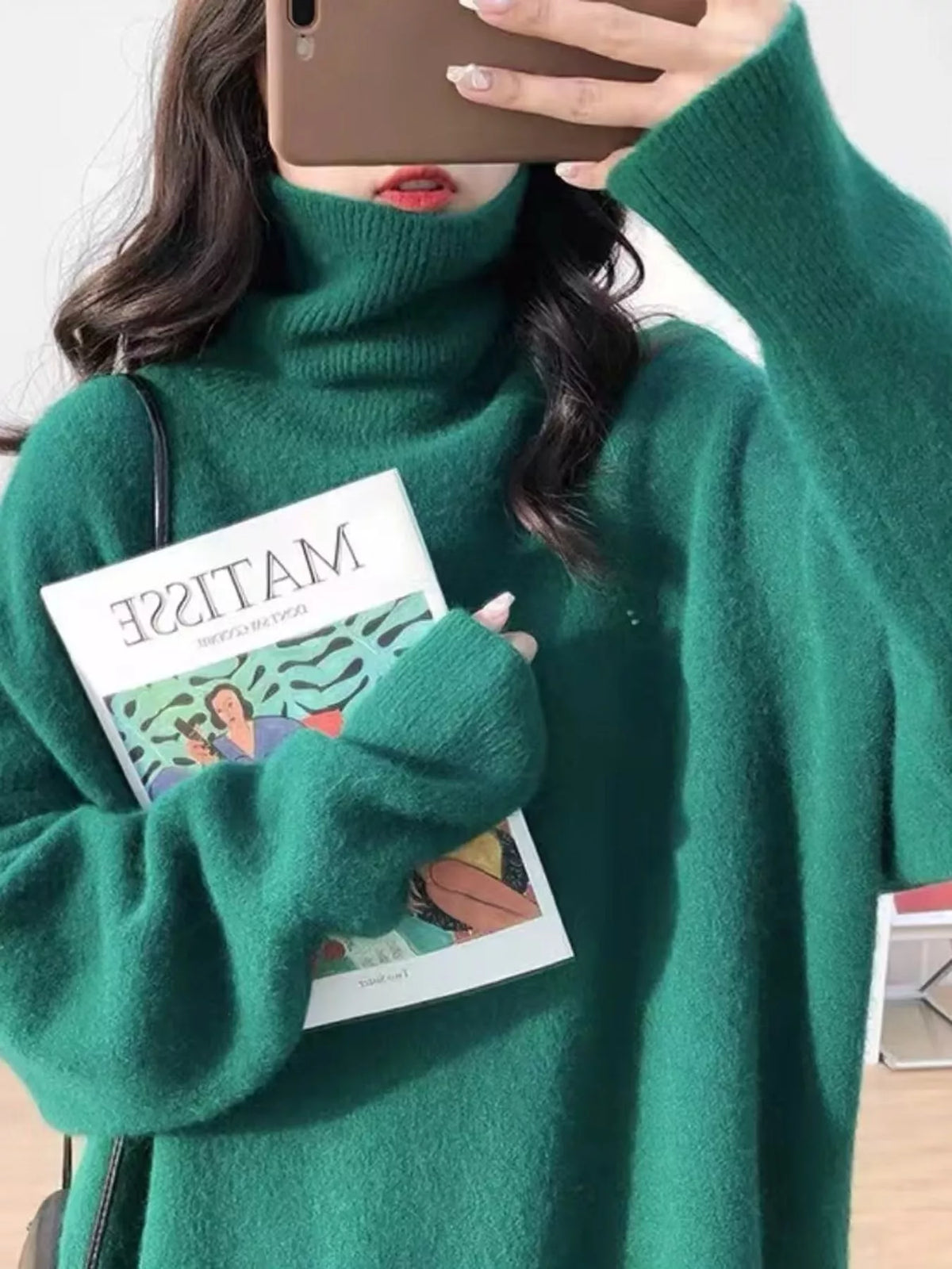 Turtleneck Dropped Shoulder Sweater