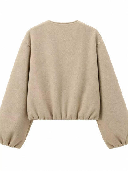 Fleece Zip-Up Cropped Jacket