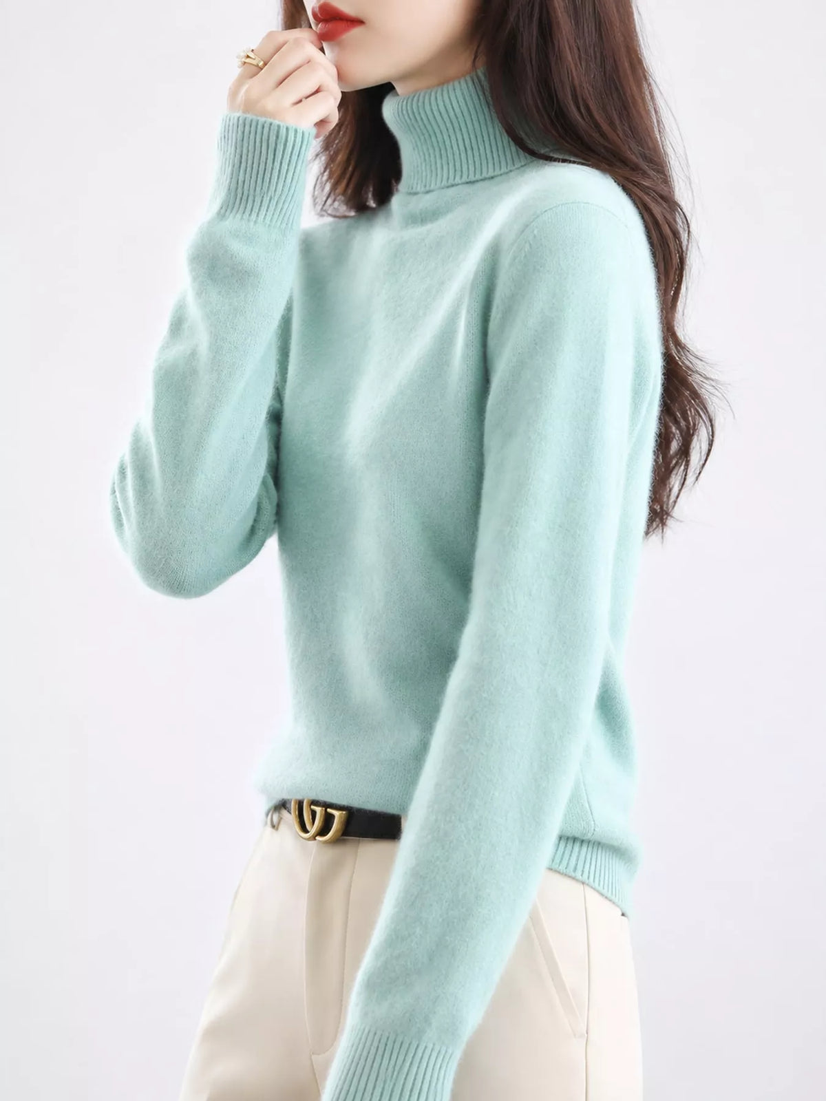 Full Size Turtleneck Long Sleeve Sweater Plus Size