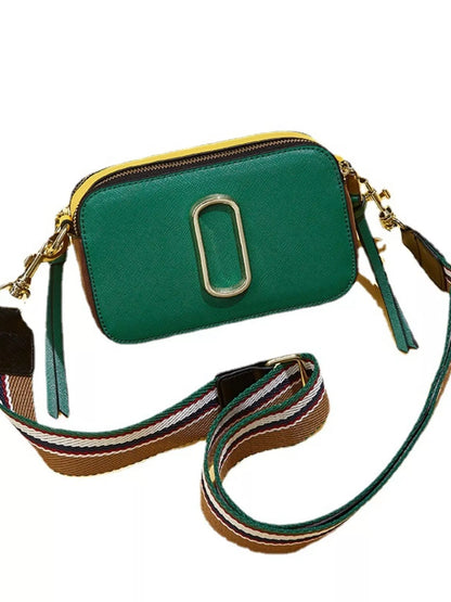Color-Block Crossbody Bag with Webbing Strap
