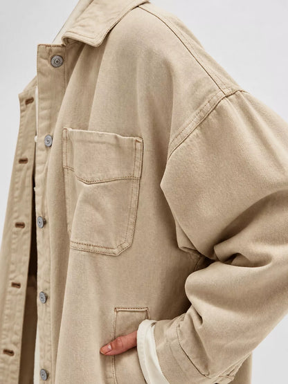 Button Up Long Sleeve Denim Jacket