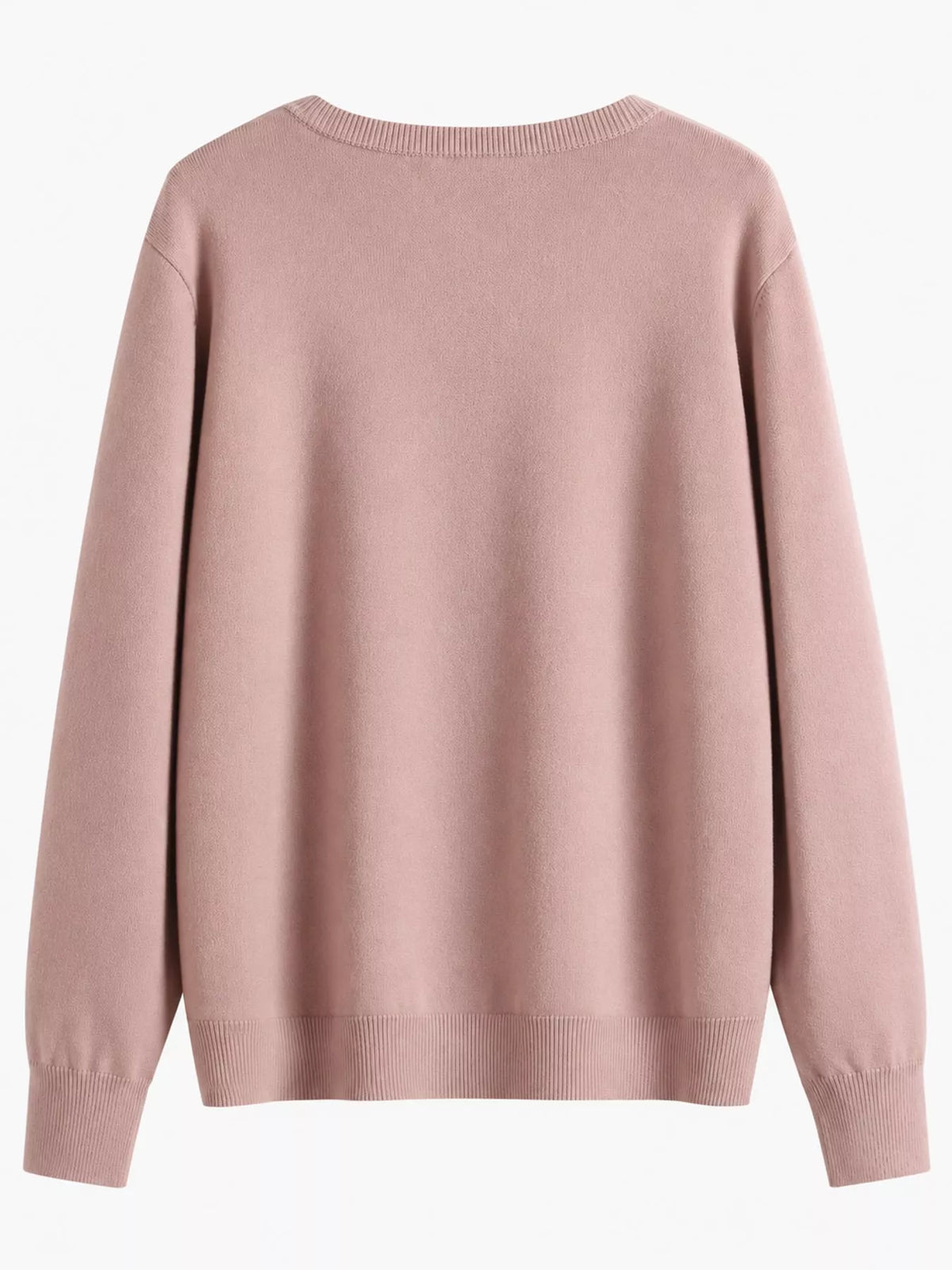 Plus Size Crew Neck Button-Down Knit Cardigan