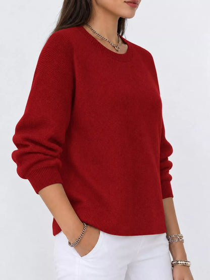 Full Size Classic Crew Neck Sweater Plus Size