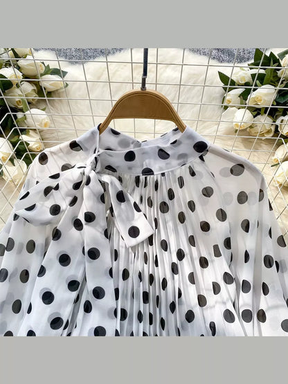 Polka Dot Long Sleeve Blouse