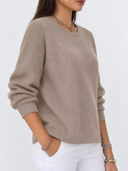Full Size Classic Crew Neck Sweater Plus Size
