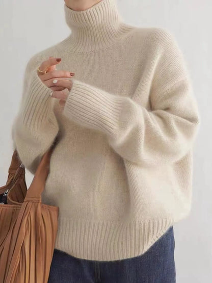 Turtleneck Dropped Shoulder Sweater