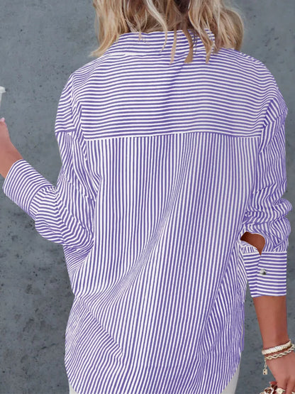 Casual Striped Button-Down Shirt