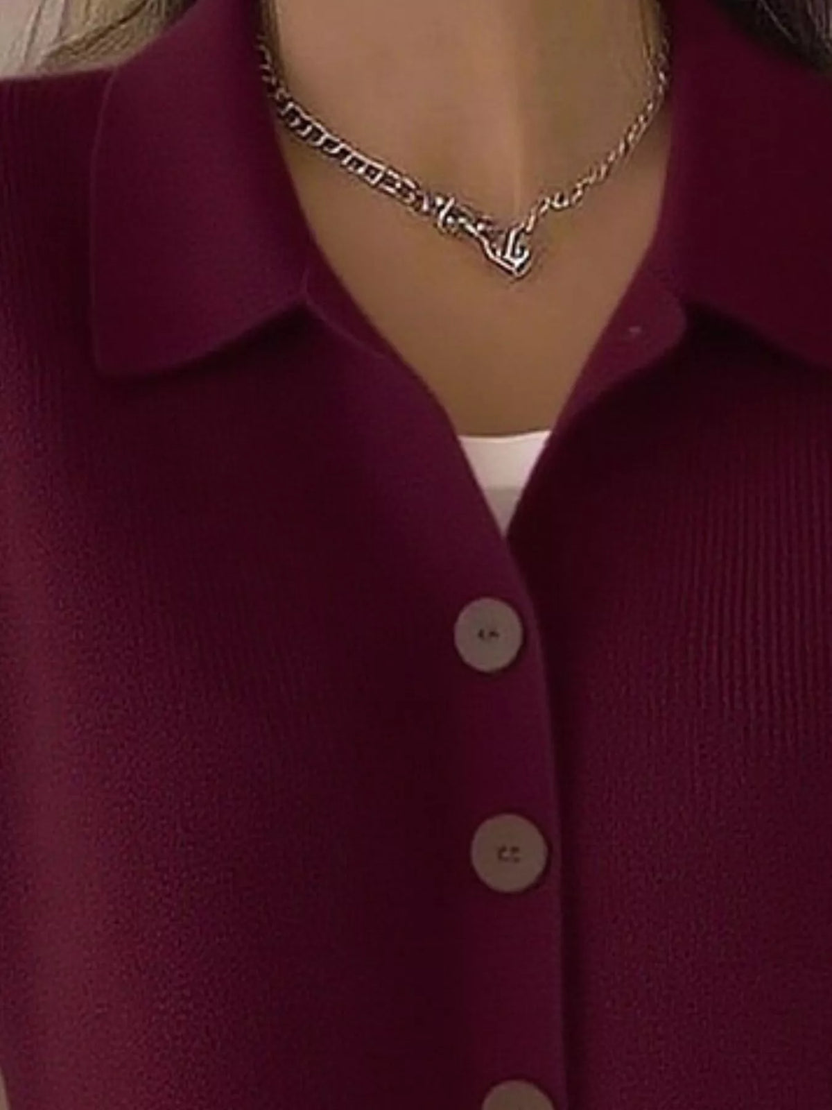 Full Size Collared Button-Down Knit Cardigan Plus Size