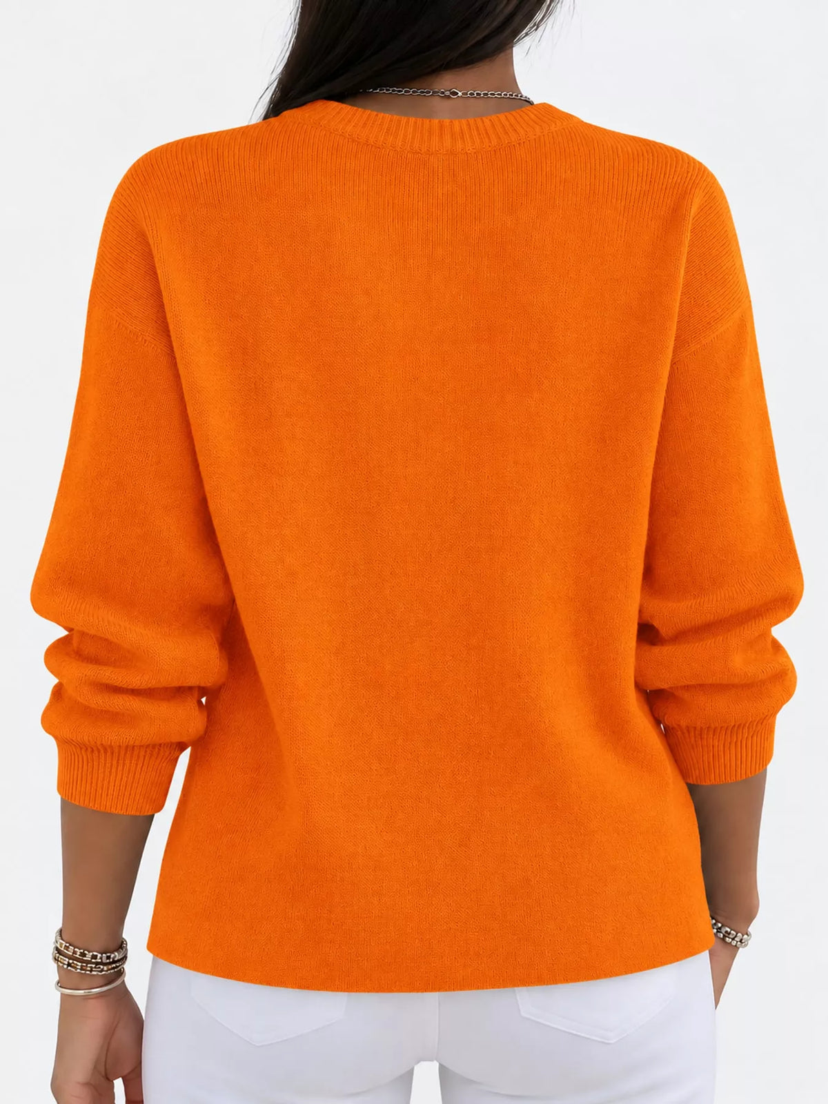 Full Size Classic Crew Neck Sweater Plus Size