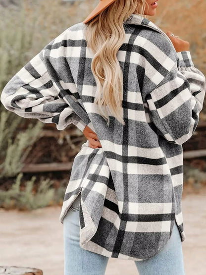 Plaid Button Up Shacket