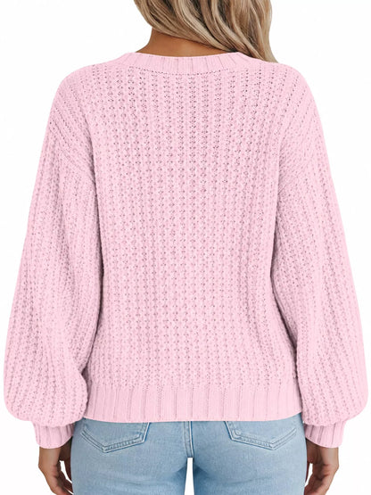 Full Size Chunky Knit Button-Down Cardigan Plus Size
