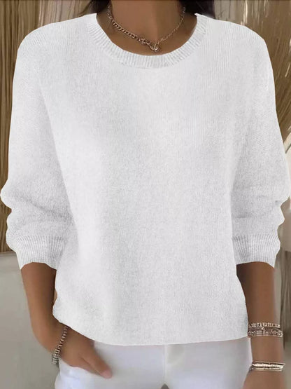 Full Size Classic Crew Neck Sweater Plus Size