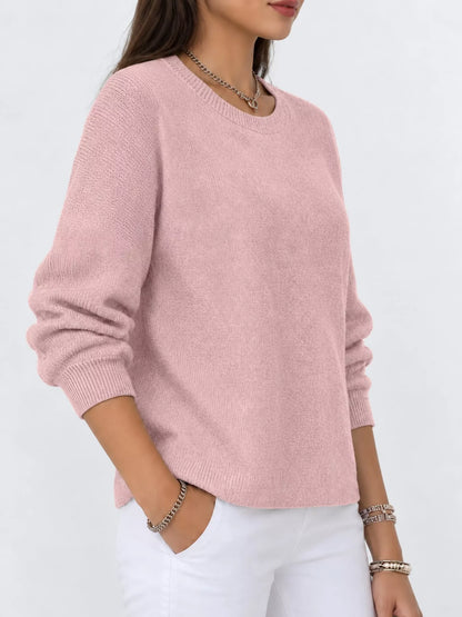 Full Size Classic Crew Neck Sweater Plus Size