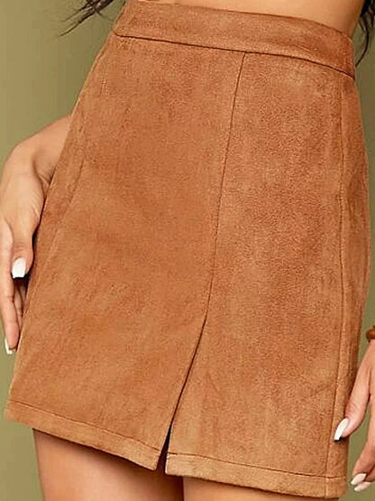 High-Waisted Slit Skirt
