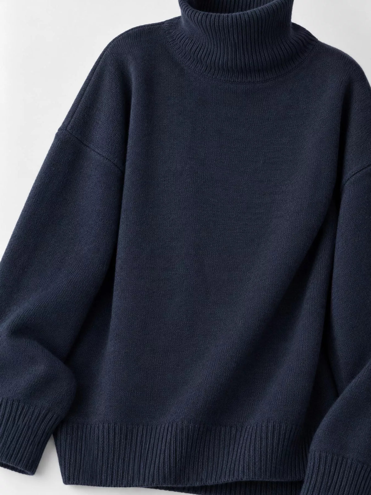Turtleneck Dropped Shoulder Sweater