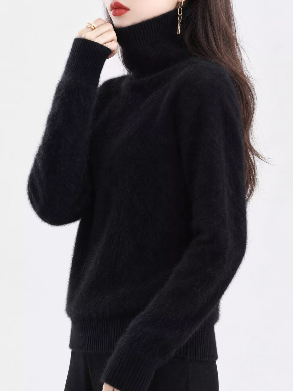 Full Size Turtleneck Long Sleeve Sweater Plus Size