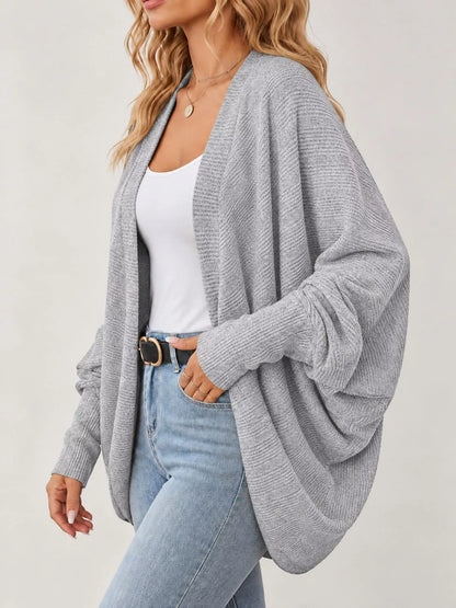 Open-Front Batwing Sleeve Cardigan