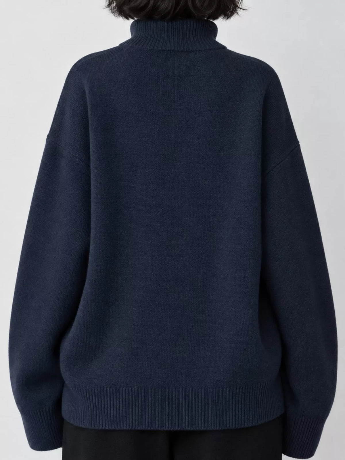 Turtleneck Dropped Shoulder Sweater