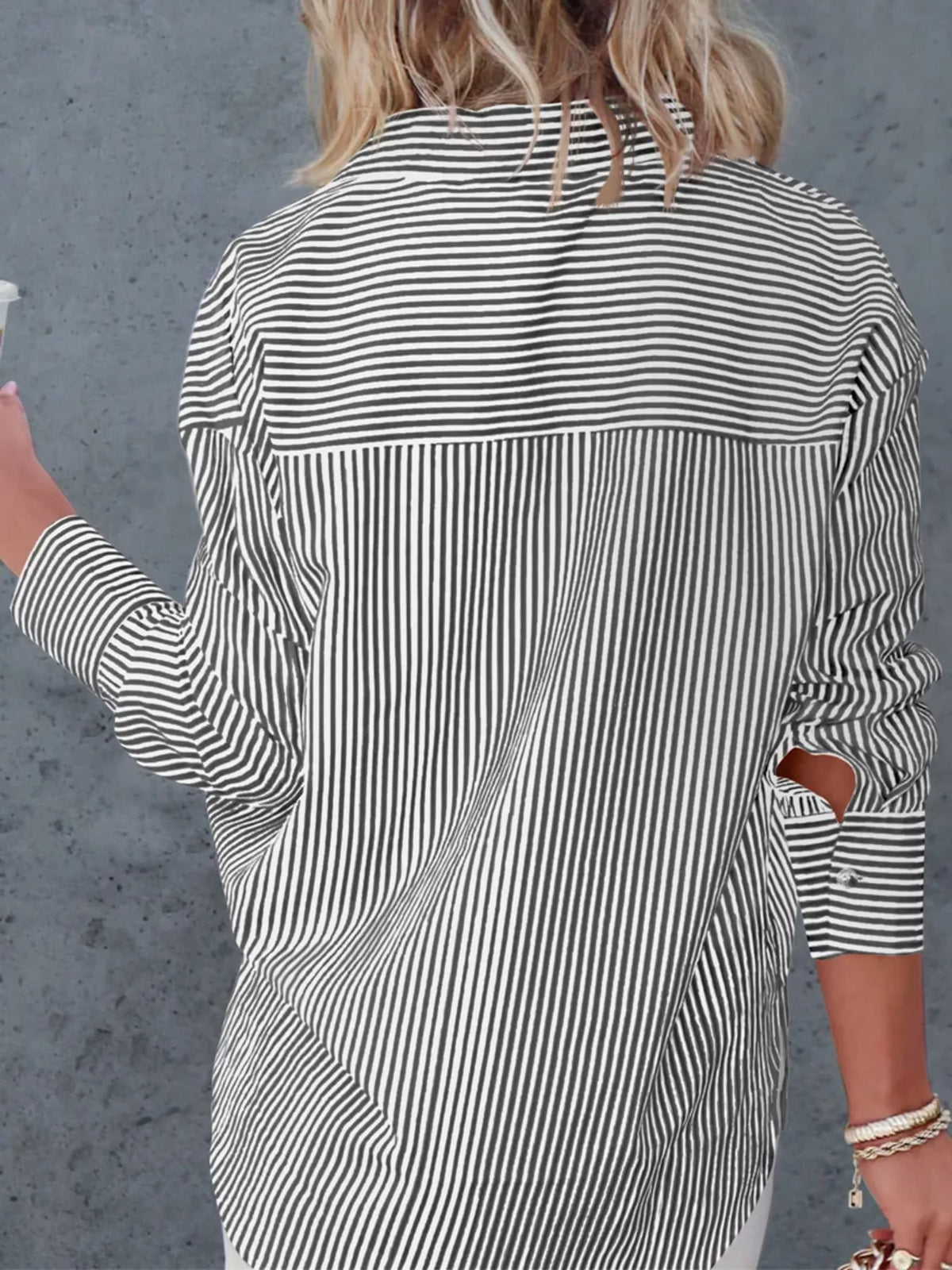 Casual Striped Button-Down Shirt
