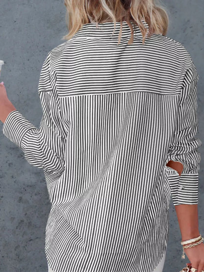 Casual Striped Button-Down Shirt