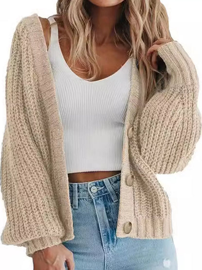 Full Size Chunky Knit Button-Down Cardigan Plus Size