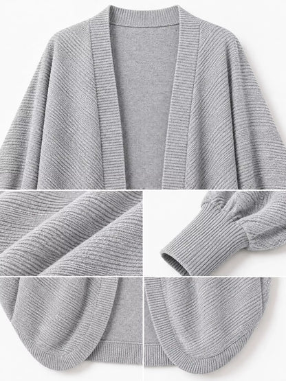 Open-Front Batwing Sleeve Cardigan