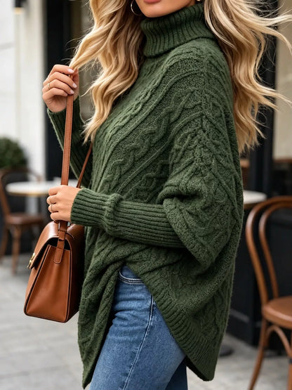 Turtleneck Cable-Knit Sweater