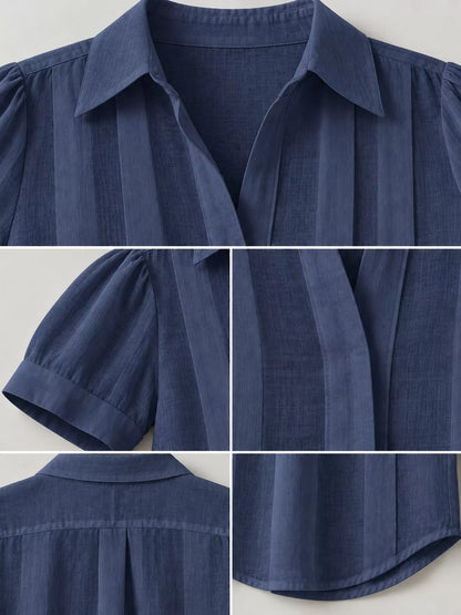 Full Size Button Up Short Sleeve Shirt Plus Size