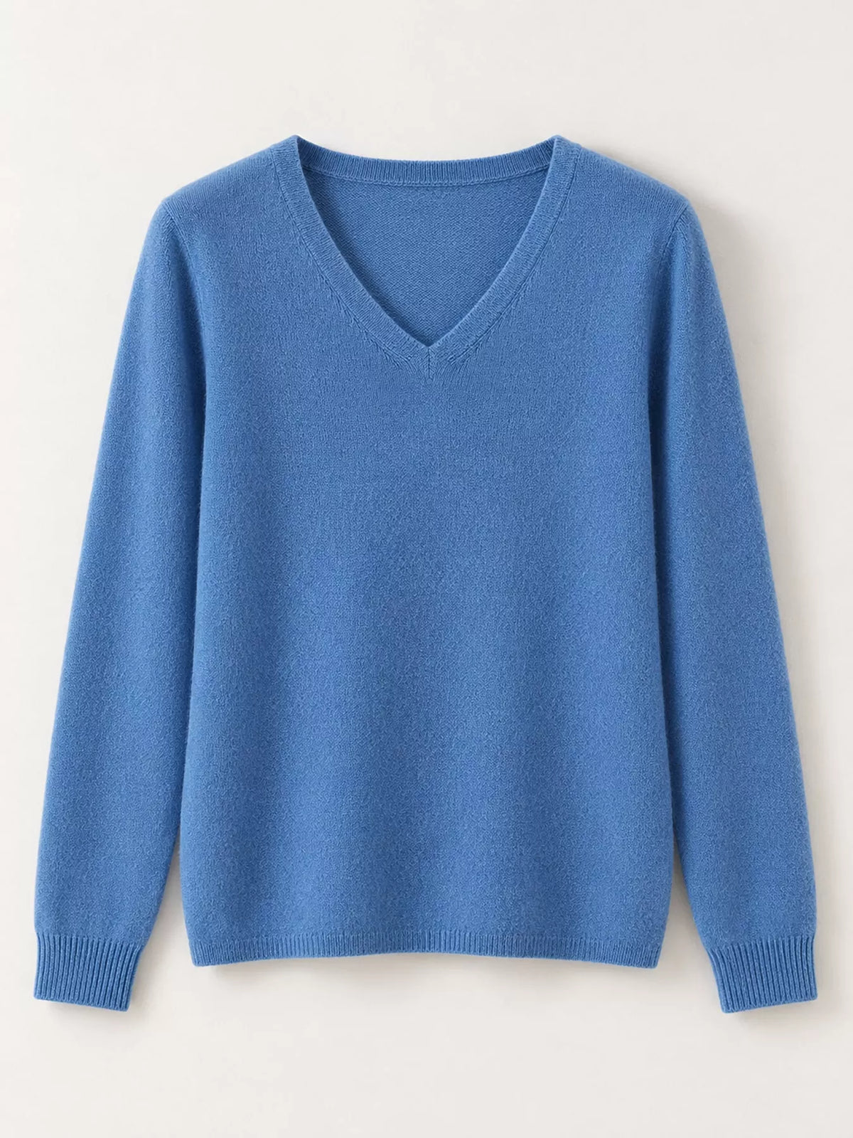 Elegant V-Neck Long Sleeve Soft Knit Top