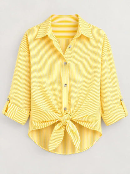 Casual Striped Button-Down Shirt