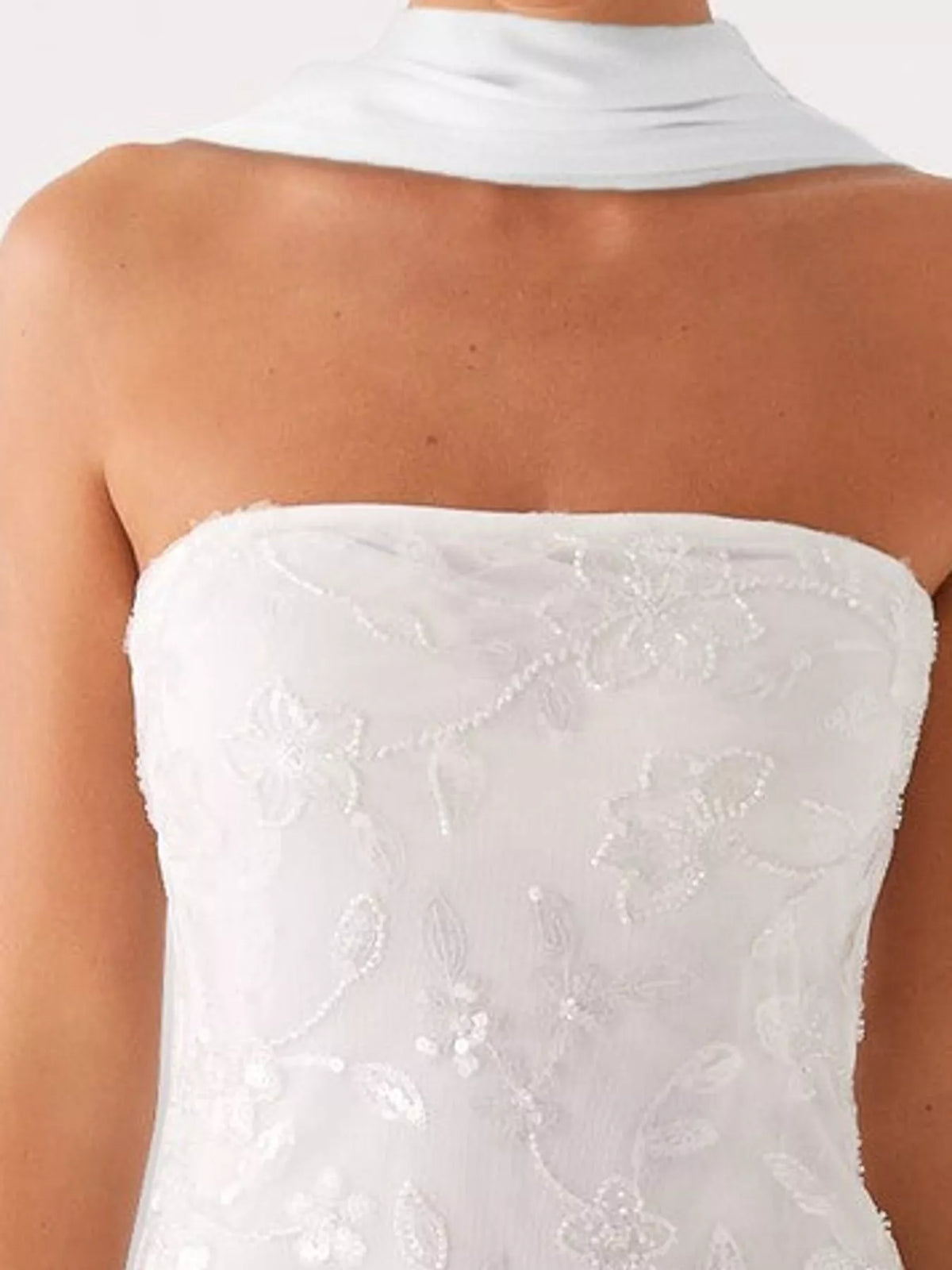 Floral Textured Strapless Mini Dress