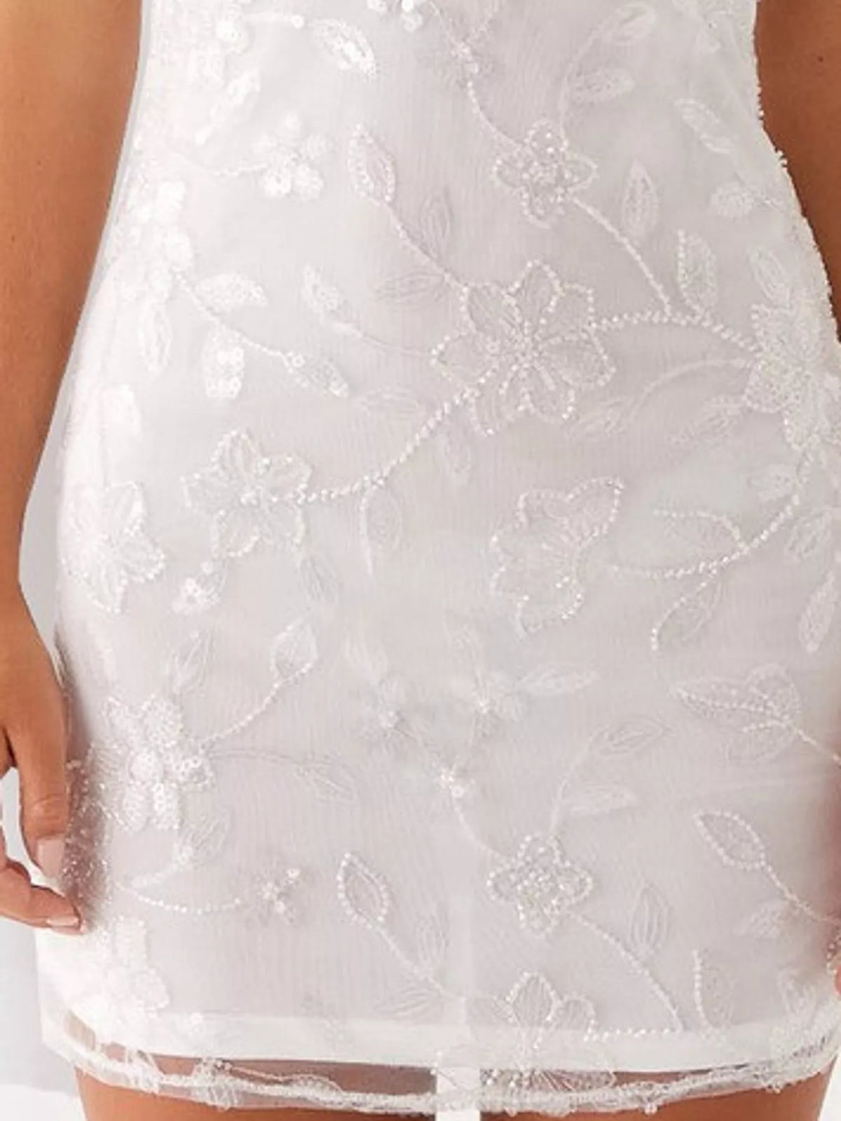 Floral Textured Strapless Mini Dress