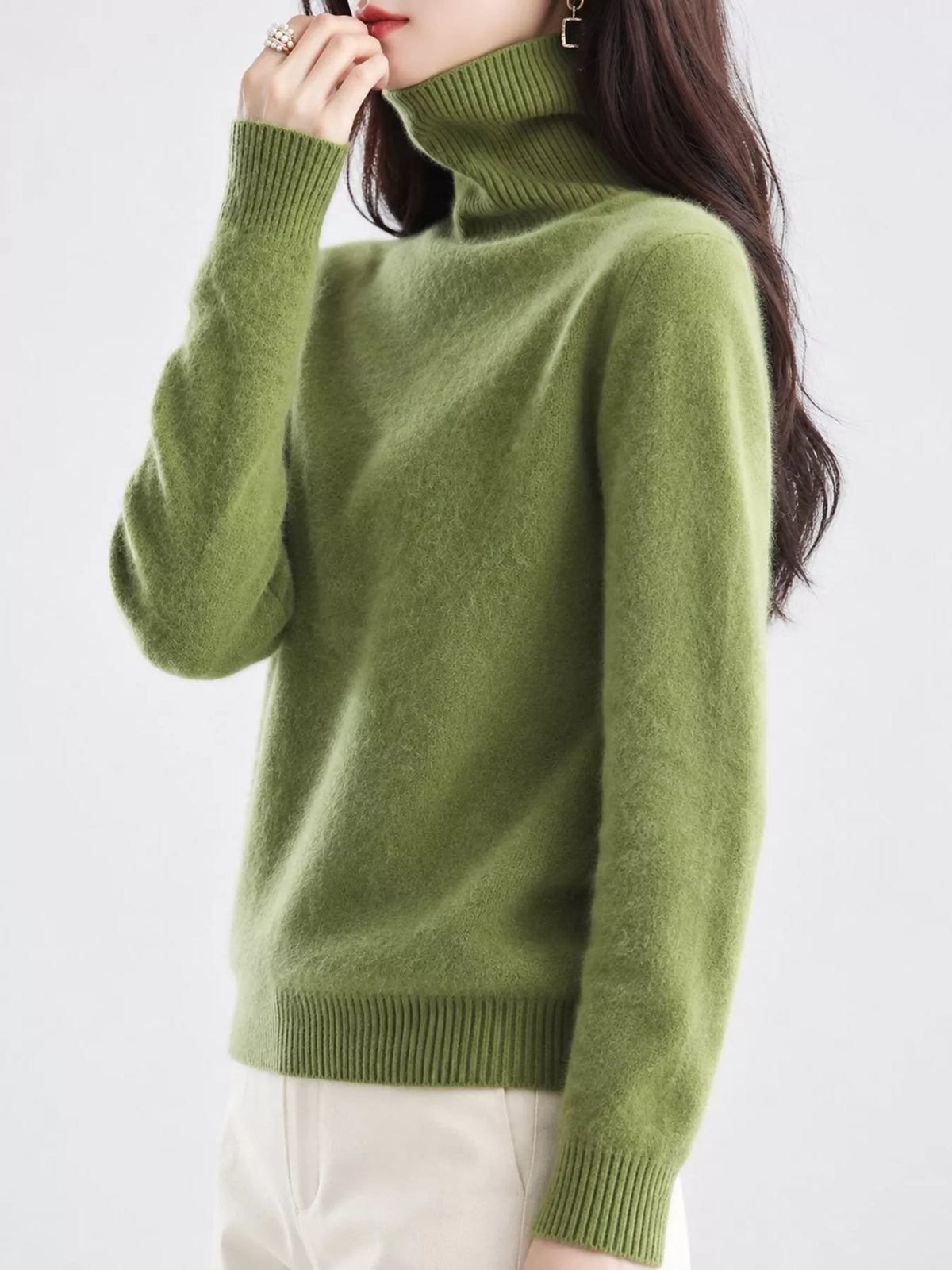 Full Size Turtleneck Long Sleeve Sweater Plus Size