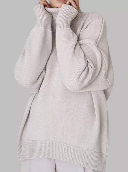 Turtleneck Dropped Shoulder Sweater