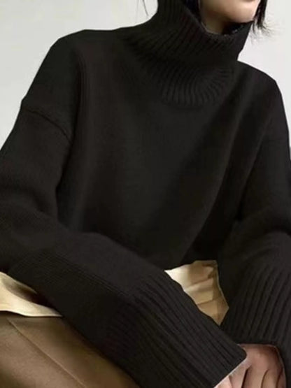 Turtleneck Dropped Shoulder Sweater