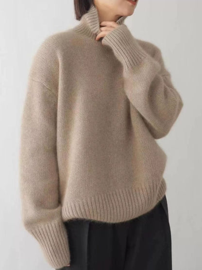 Turtleneck Dropped Shoulder Sweater