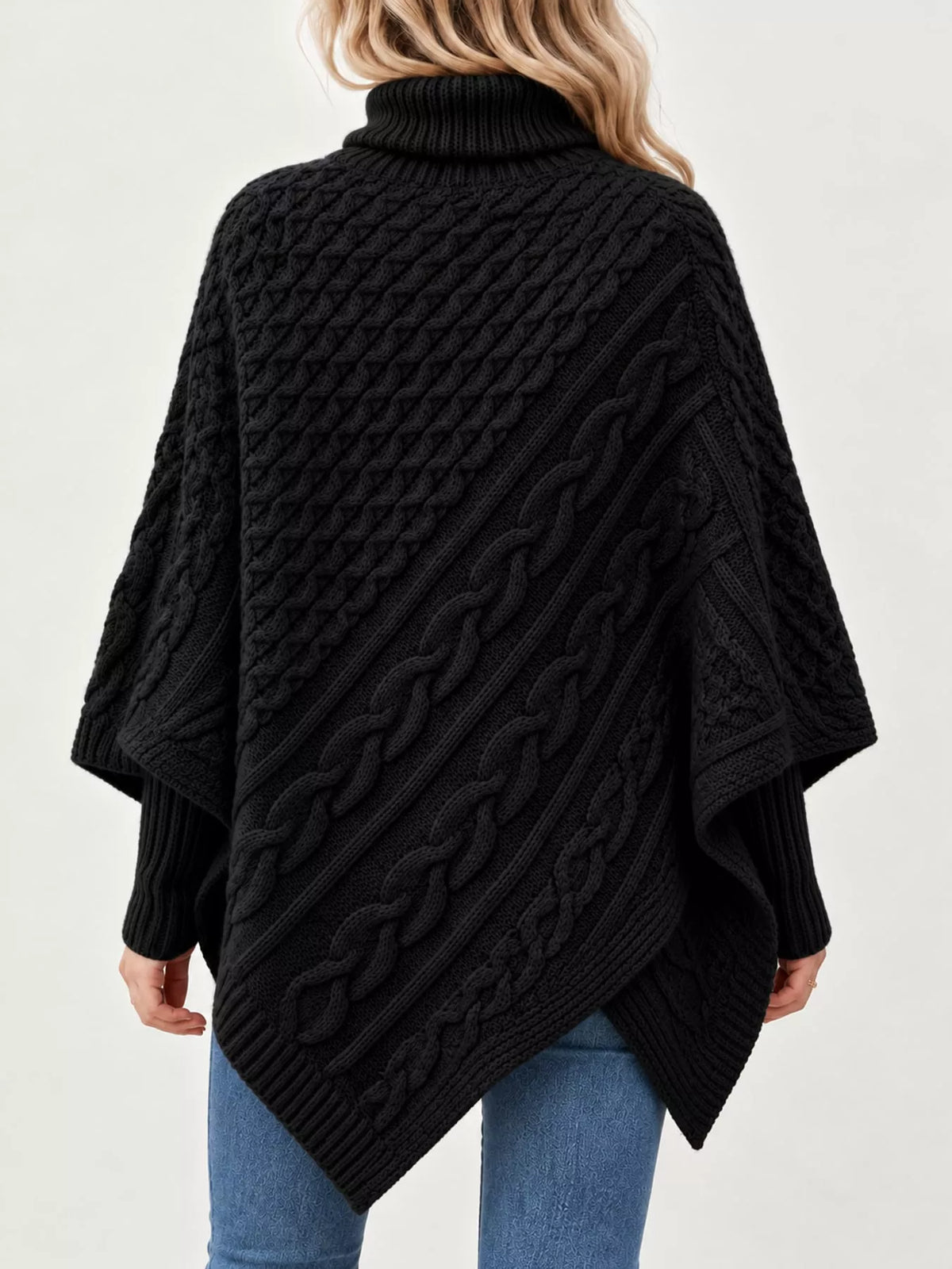 Turtleneck Cable-Knit Sweater