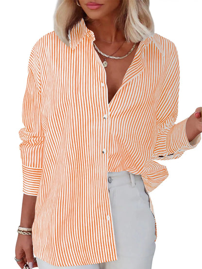Casual Striped Button-Down Shirt