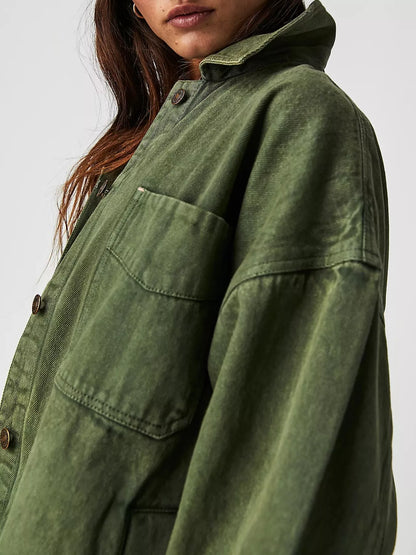 Button Up Long Sleeve Denim Jacket