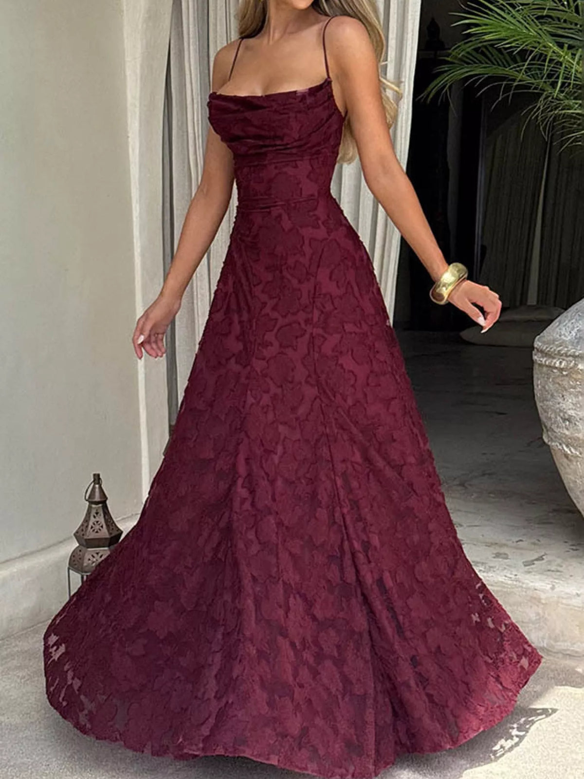 Backless Lace Maxi Dress