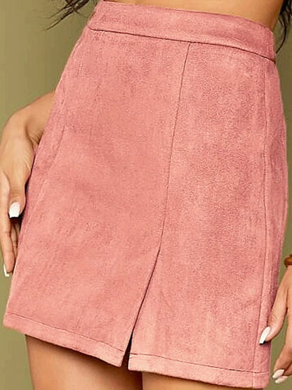 High-Waisted Slit Skirt