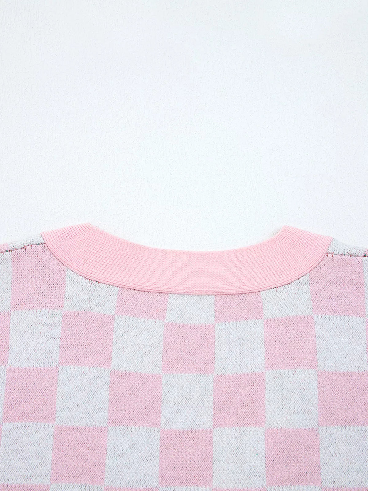 Christmas Tree Pattern Checkered Button V Neck Cardigan