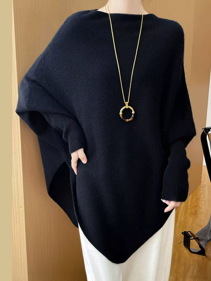 Asymmetrical Lantern Sleeve Sweater