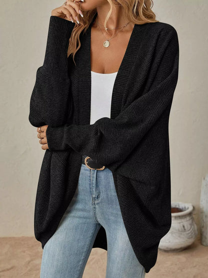 Open-Front Batwing Sleeve Cardigan