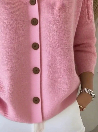 Full Size Collared Button-Down Knit Cardigan Plus Size